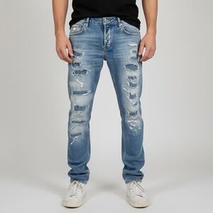 KSUBI Van Winkle Tektonik Dialled Rip Repair Skinny Jeans 34